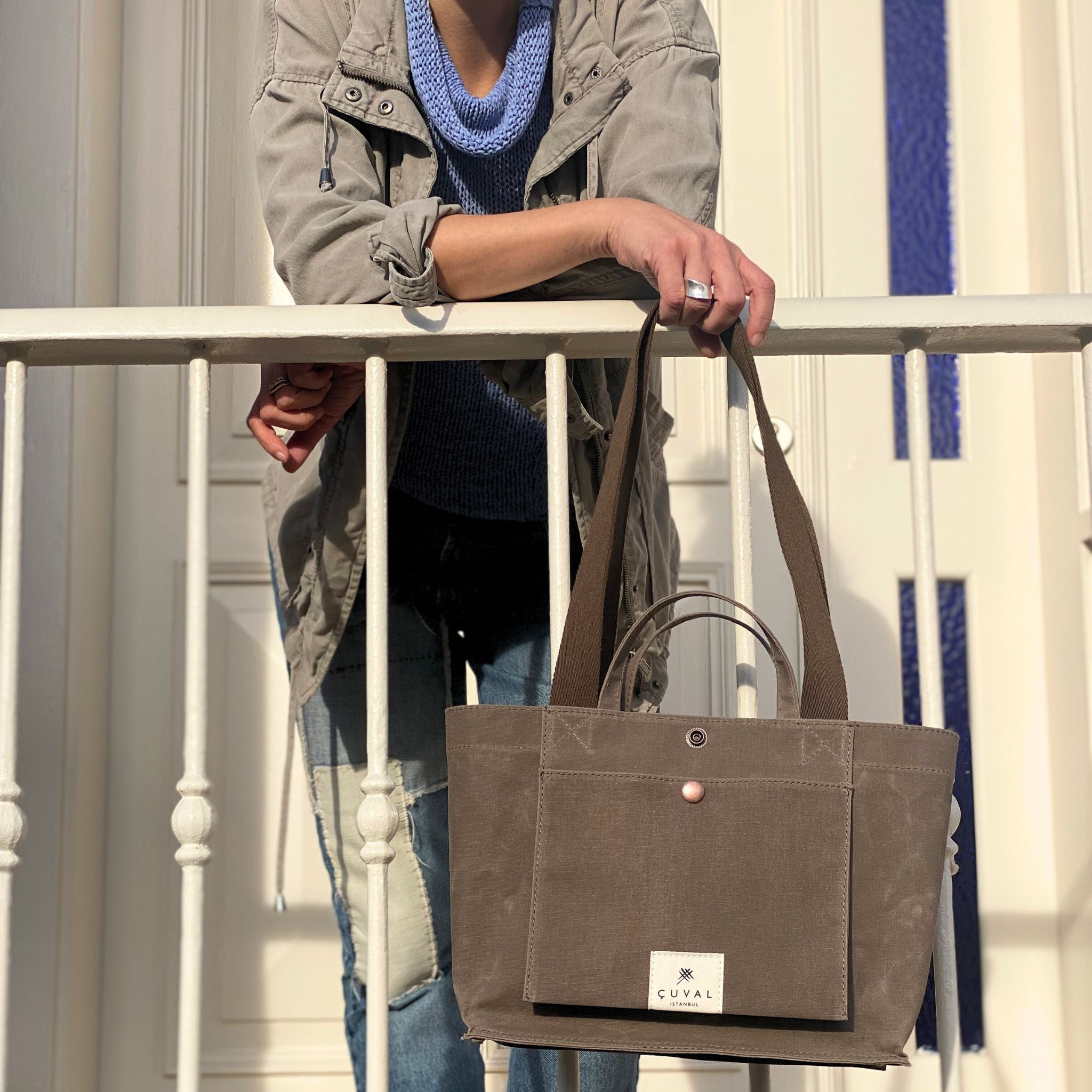 PRE-ORDER ONLY No. 201 Small Tote Wood (REVERSIBLE)