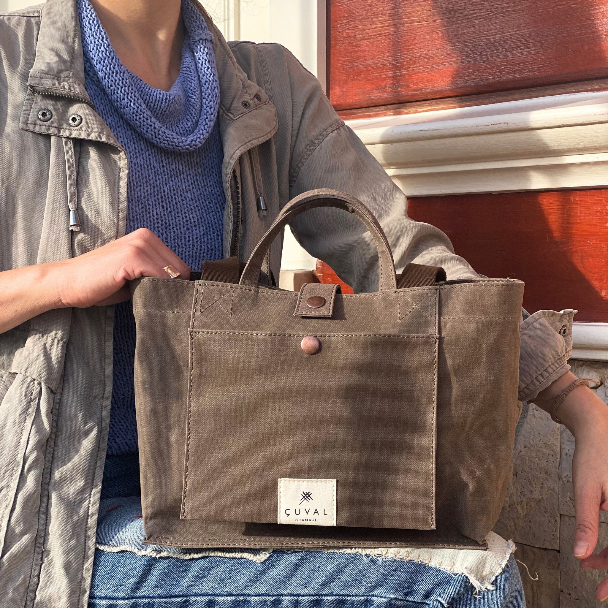 PRE-ORDER ONLY No. 201 Small Tote Wood (REVERSIBLE)