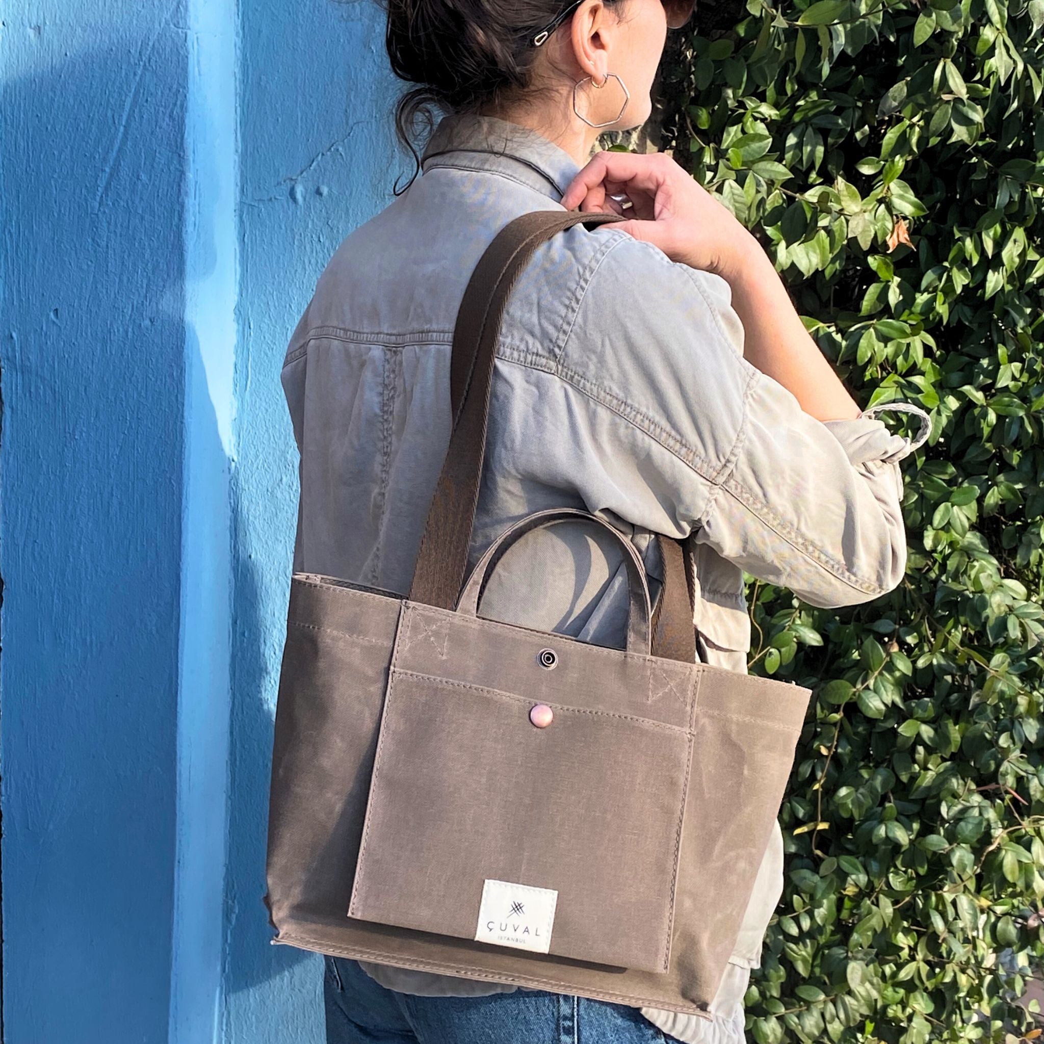 PRE-ORDER ONLY No. 201 Small Tote Wood (REVERSIBLE)