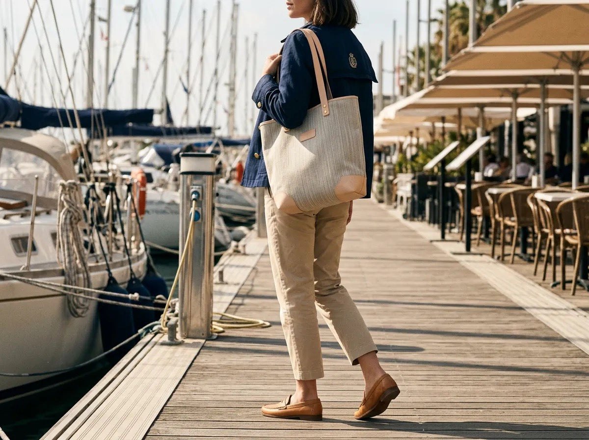 Sun Tote BeigeStripes