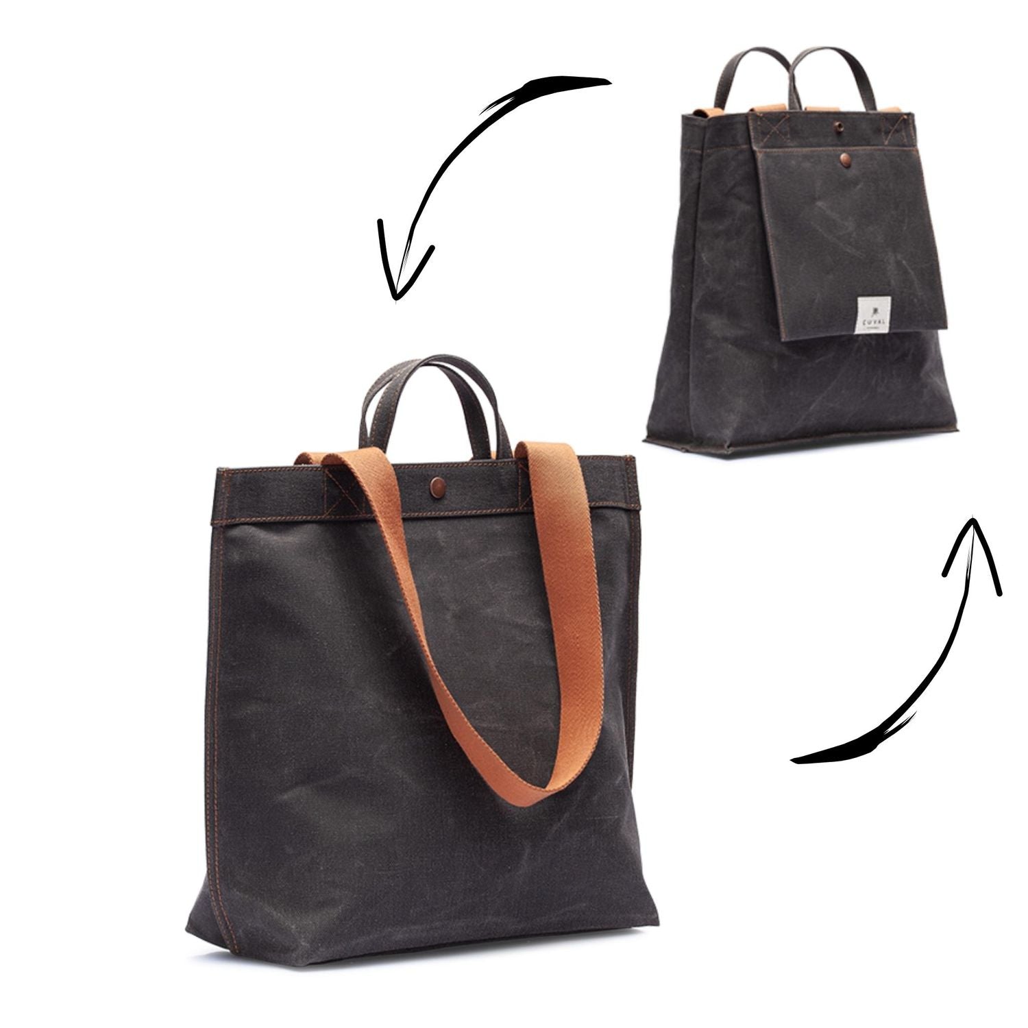 No. 301 Bootcut Tote Black Truffle (REVERSIBLE)