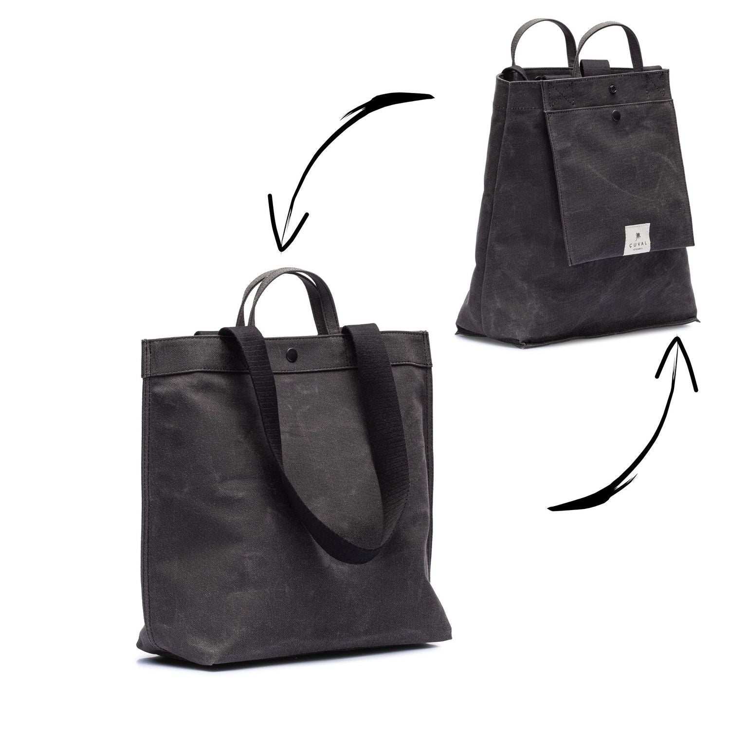 No. 301 Bootcut Tote Charcoal (REVERSIBLE)