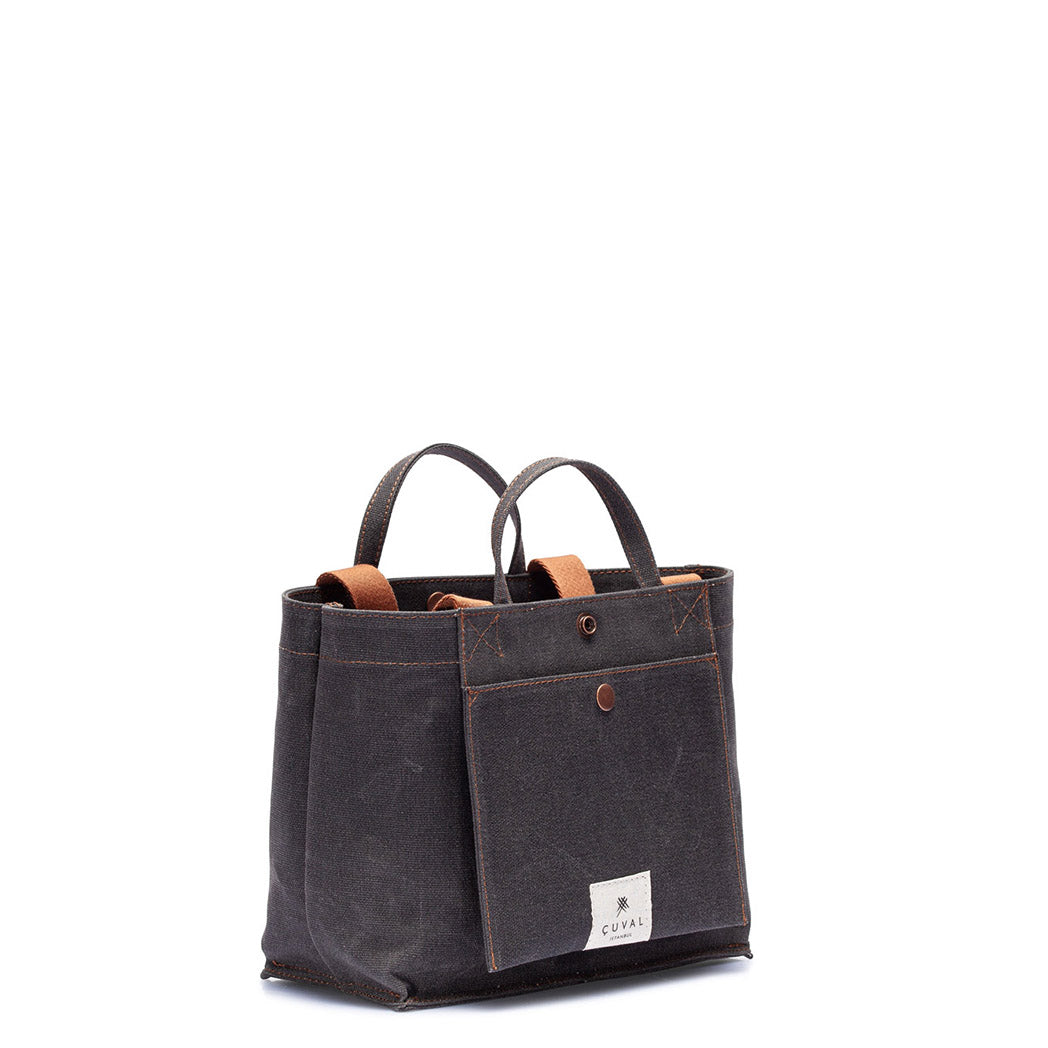 No. 201 Small Tote Black Truffle (REVERSIBLE)