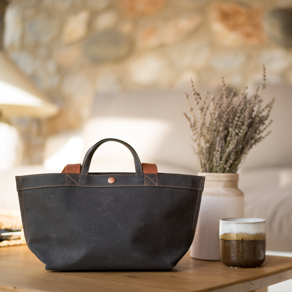 No. 201 Small Tote Black Truffle (REVERSIBLE)