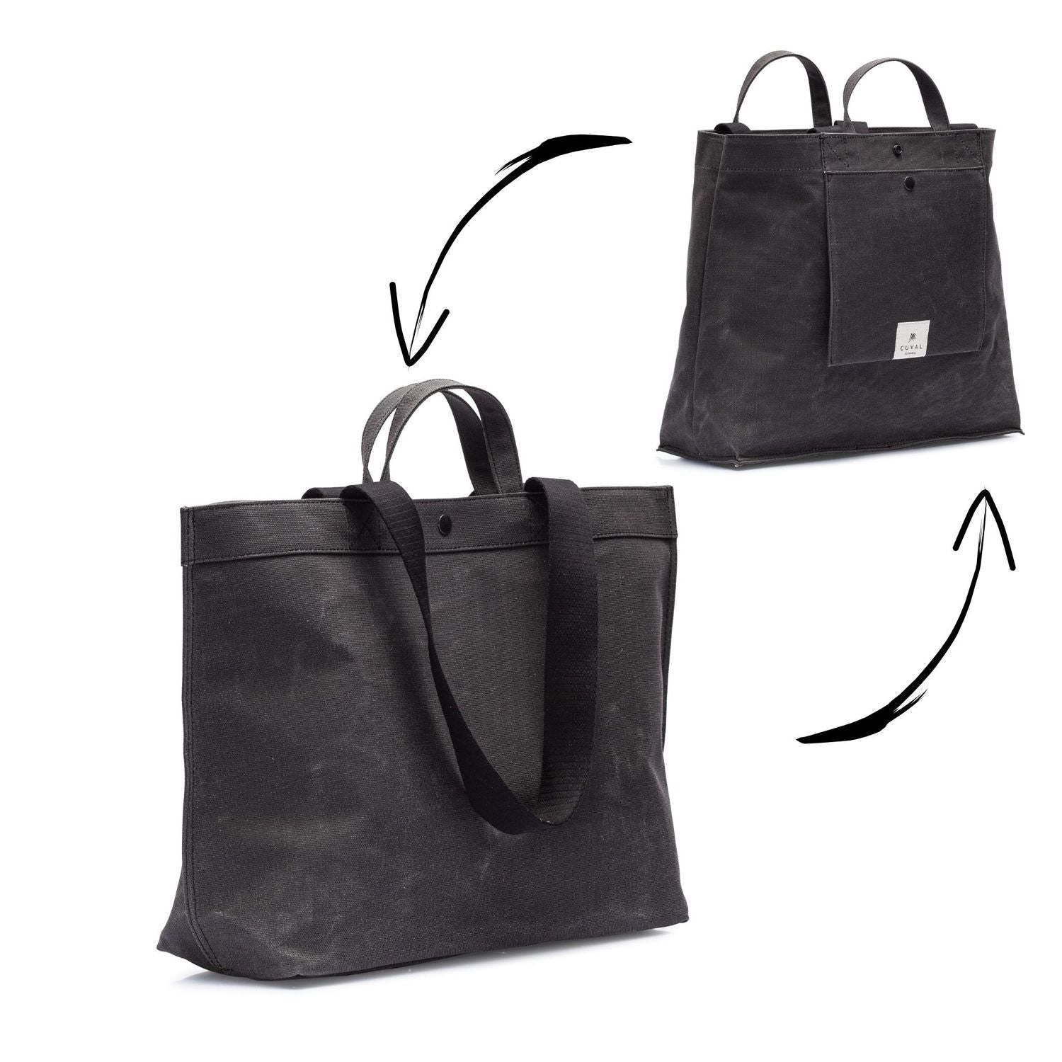 PRE-ORDER ONLY No. 204 Large Tote Charcoal (REVERSIBLE)