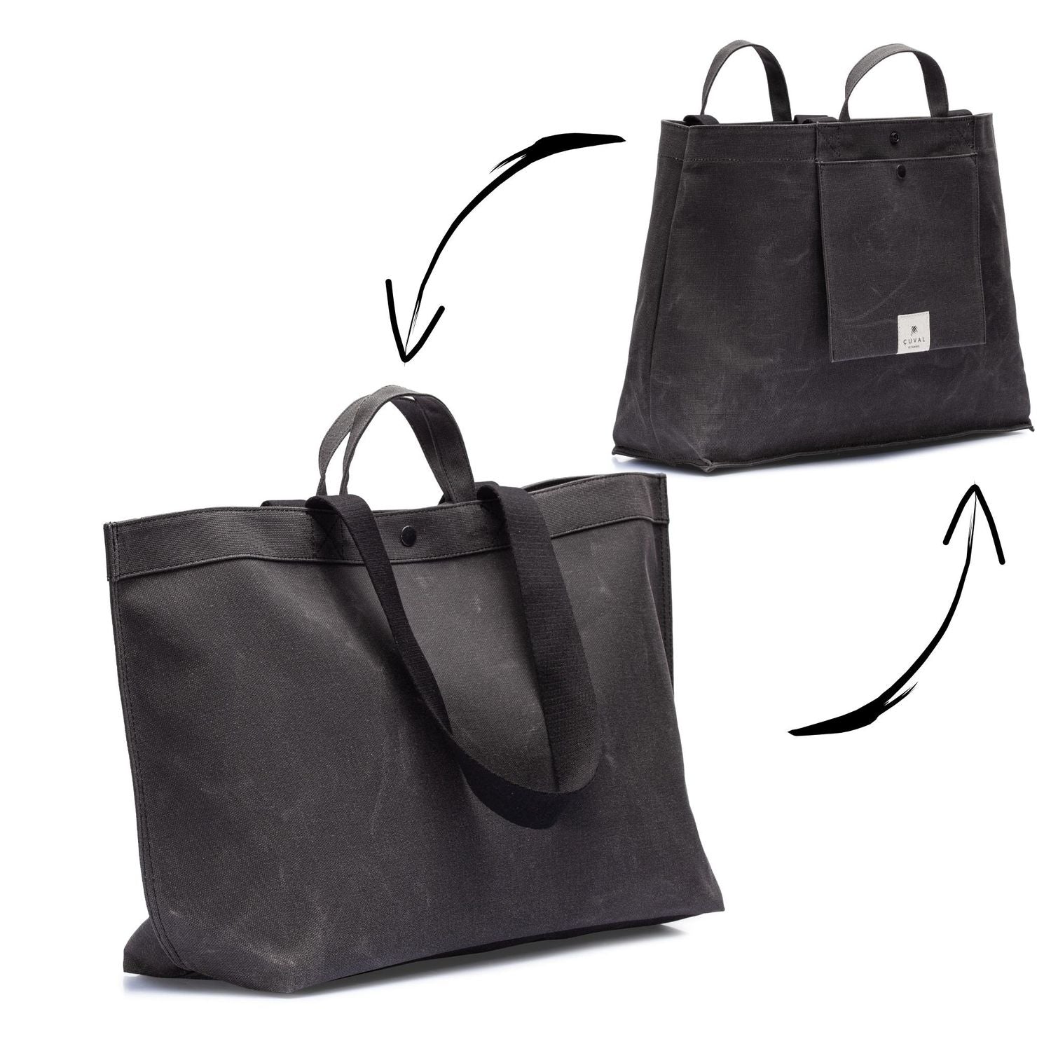 PRE-ORDER ONLY No. 205 XLarge Tote Charcoal (REVERSIBLE)