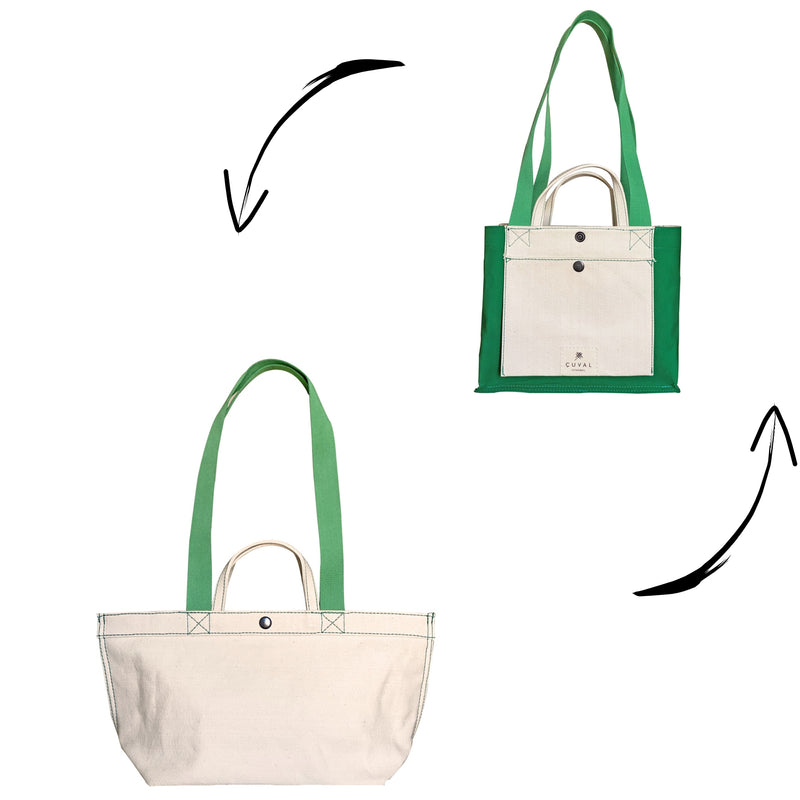 PRE-ORDER ONLY NO. 201 SMALL TOTE AVOCADO (REVERSIBLE)
