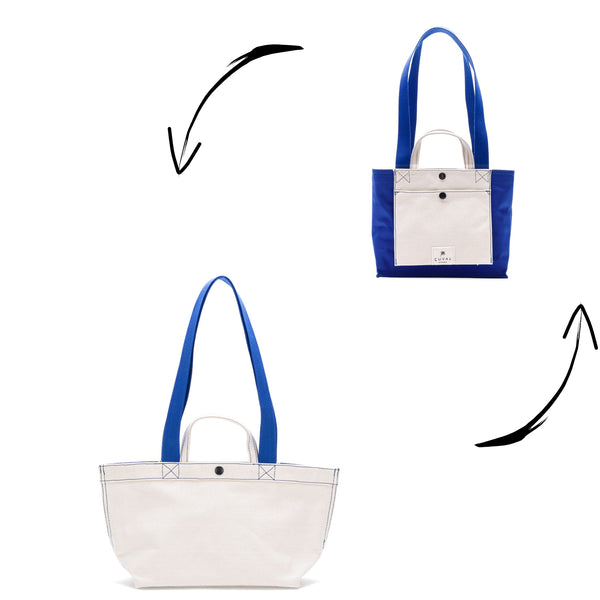 PRE-ORDER ONLY NO. 201 SMALL TOTE BLUEBERRY (REVERSIBLE)