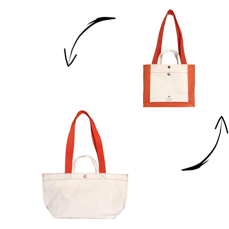 PRE-ORDER ONLY NO. 201 SMALL TOTE ORANGE (REVERSIBLE)