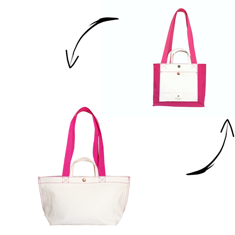 PRE-ORDER ONLY NO. 201 SMALL TOTE RASPBERRY (REVERSIBLE)