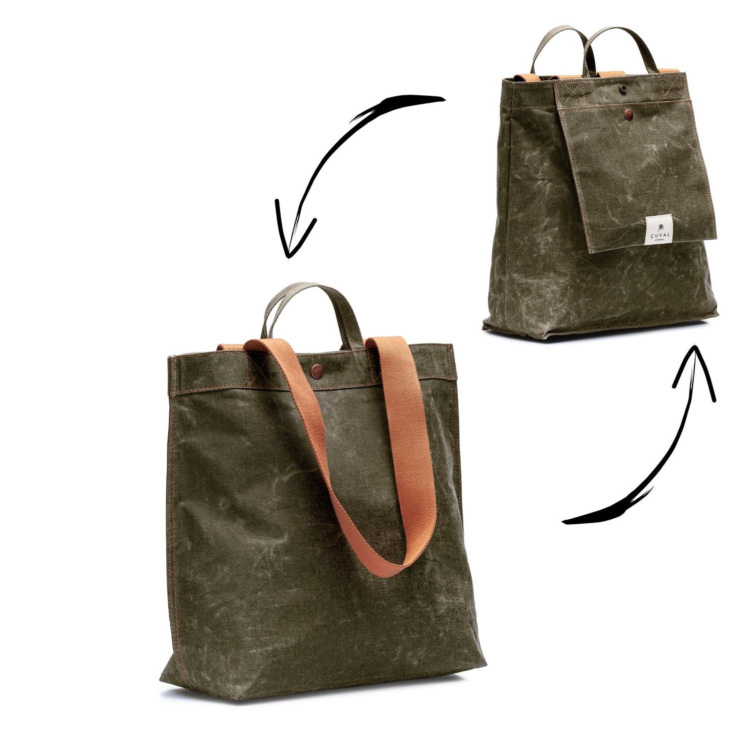 SADECE ÖN SİPARİŞ No. 301 Bootcut Tote Moss (ÇİFT TARAFLI)