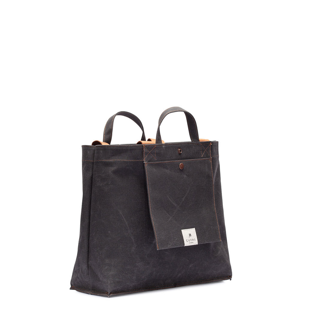 No. 204 Large Tote Black Truffle (ÇİFT TARAFLI)