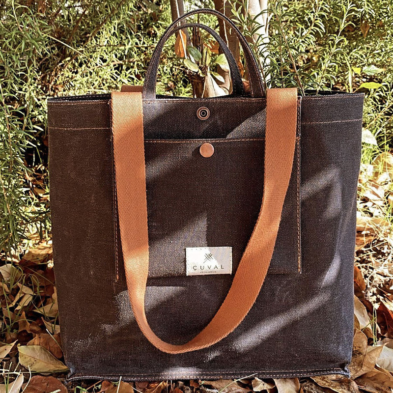 No. 203 Medium Tote Black Truffle (REVERSIBLE)