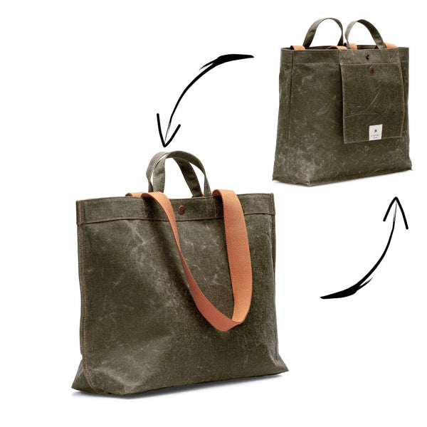 PRE-ORDER ONLY  No. 204 Large Tote Moss (REVERSIBLE)