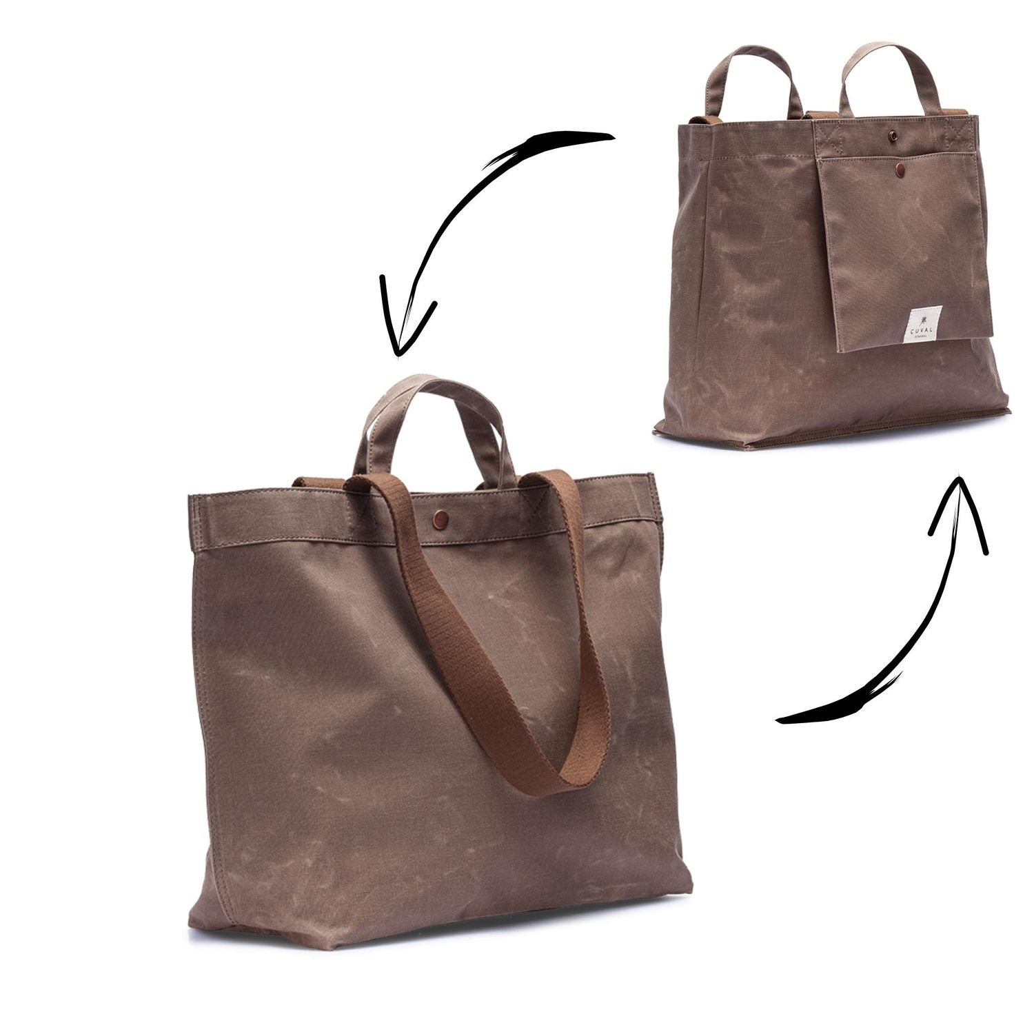 PRE-ORDER ONLY No. 204 Large Tote Wood (REVERSIBLE)