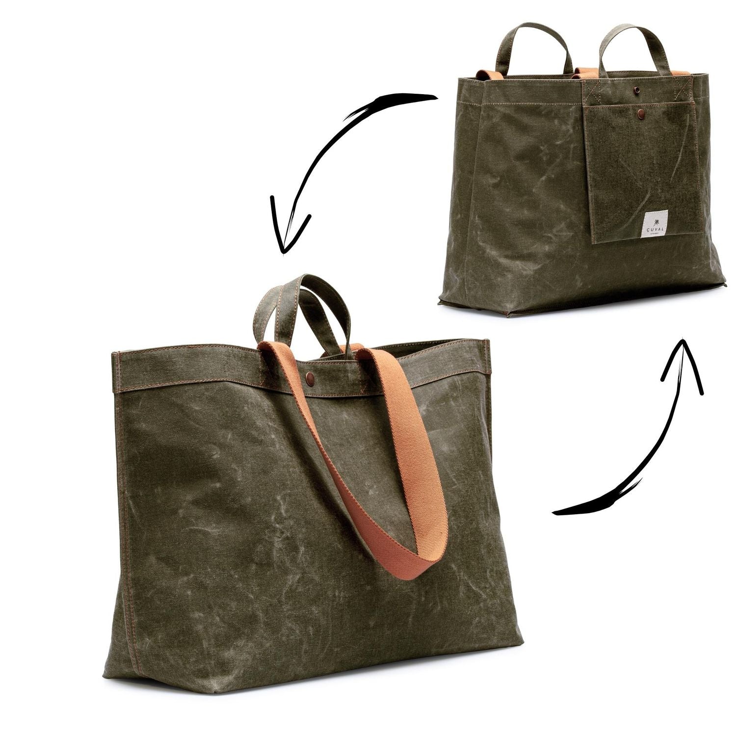 SADECE ÖN SİPARİŞ No. 205 XLarge Tote Moss (ÇİFT TARAFLI)